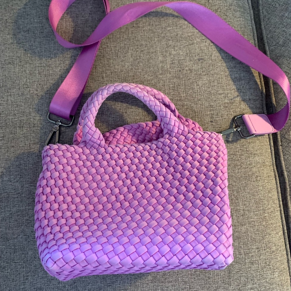 Naghedi Lavender Woven Crossbody Bag